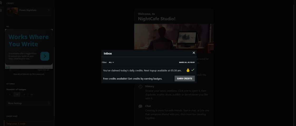 How To Use NightCafe AI? Tutorial For Beginners + Tips 7 Collect credits